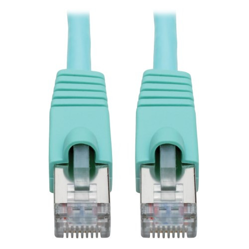 Tripp-Lite N262-008-AQ Cat6a Ethernet Cable 10G STP Snagless Shielded PoE M/M Aqua 8Ft