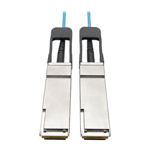 Tripp-Lite N28F-05M-AQ QSFP+ to QSFP + Active Optical Cable Fiber 40Gb AOC M/M Aqua 5M