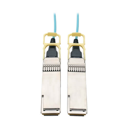 Tripp-Lite N28H-01M-AQ QSFP28 to QSFP28 Active Optical Cable Fiber 100Gb M/M Aqua 1M