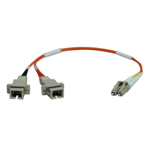Tripp-Lite N458-001-50 Tripp Lite 0.3M Duplex Multimode Fiber 50/125 Adapter LC-M/SC-F 1Ft