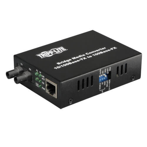 Tripp-Lite N784-001-ST External Multimode Media Converter 10/100 FX/TX ST/RJ45, 2km, 1300nm