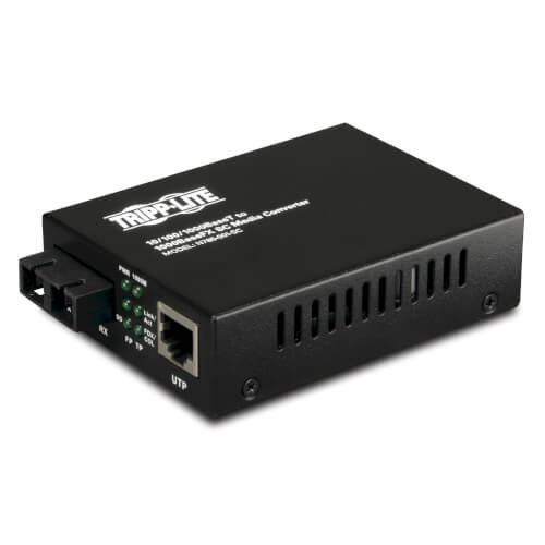 Tripp-Lite N785-001-SC 10/100/1000 Gigabit Multimode Fiber Media Converter RJ45 SC