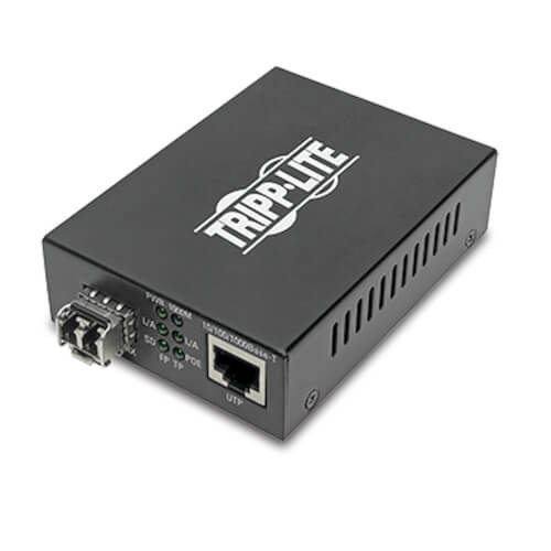 Tripp-Lite N785-P01-LC-MM1 LC Multimode Fiber to Gbe Media Converter POE+ 10/100/1000 550M