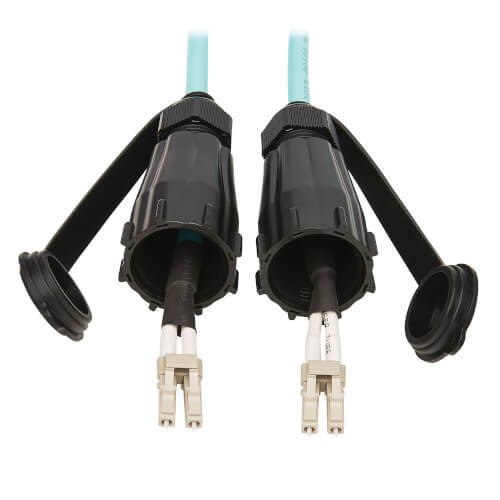 Tripp-Lite N820-02M-IND Duplex MMF Fiber Patch Cable Industrial 50/125 OM3 LC/LC Aqua 2M