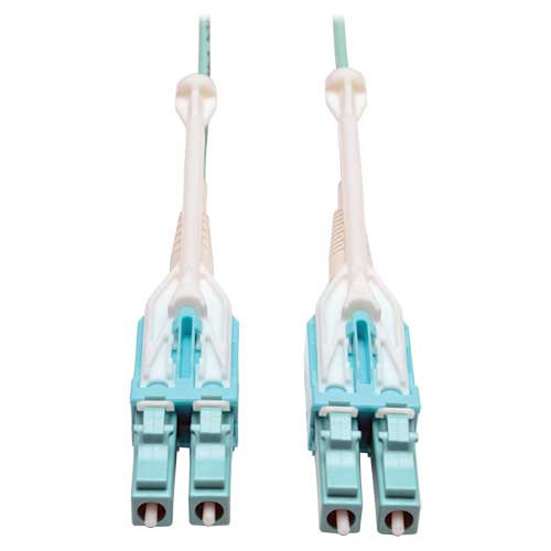 Tripp-Lite N820-03M-T 3M 10Gb 50/125 OM3 Fiber Cable Push / Pull Tabs LC/LC Aqua 10Ft