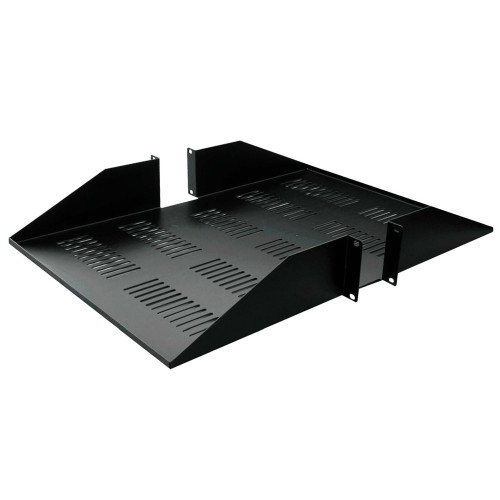 Quest ES0619-0225 19" Double-Sided Vented Shelf, 2U, 25 Depth, Black