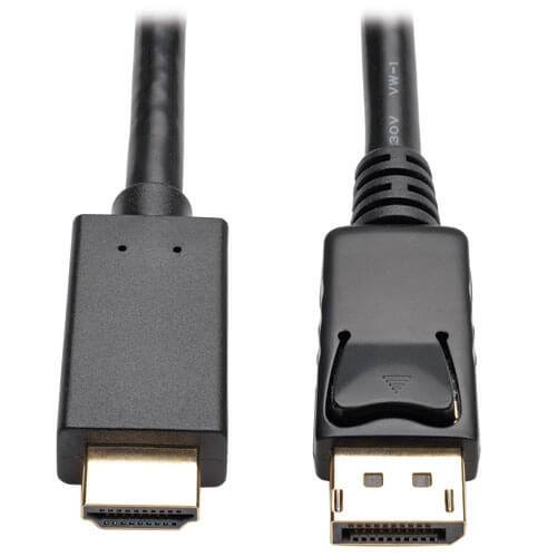 Tripp-Lite P582-003-V2-ACT DisplayPort 1.2 to HDMI Active Adapter DP w Latches M/M 4Kx2K 3'