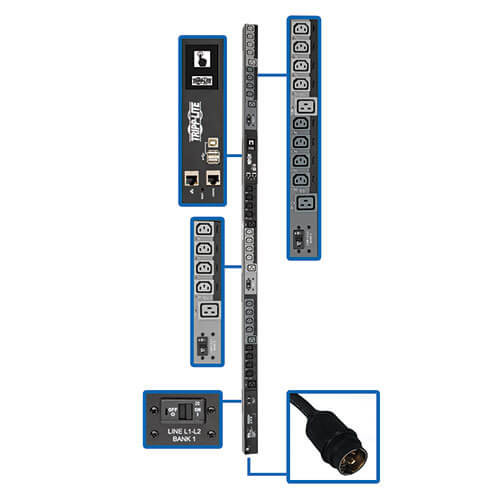 Tripp-Lite PDU3EVSR6H50 14.5kW 200-240V 3PH Switched PDU