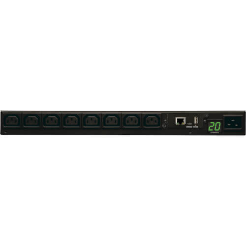 Tripp-Lite PDUMNH20HV Monitored 208V-240V 20A 8 Outlet L6-20P Horizontal 1URM PDU
