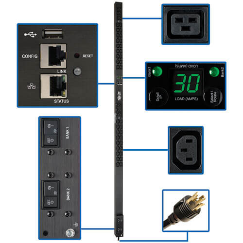 Tripp-Lite PDUMNV30HV2LX 5.5kW Single-Phase Monitored PDU