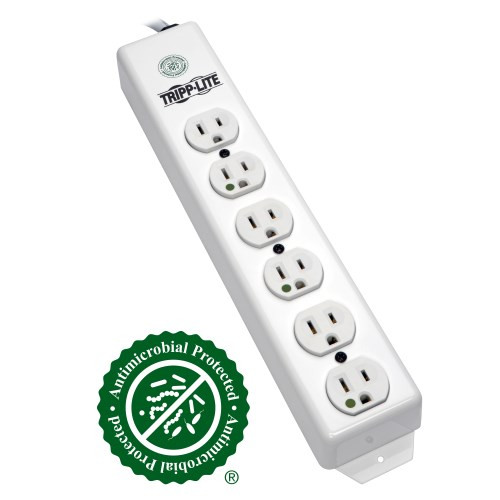 Tripp-Lite PS-606-HG Tripp Lite Power Strip Medical 120V 5-15R-HG 6 Outlet 6Ft Cord Metal