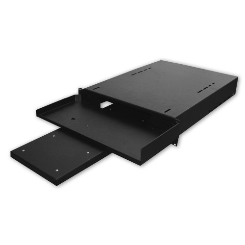 Quest ES1119-0115 19" Keyboard Shelf With Pull-Out Mouse Tray, 1U, 15"D, Black