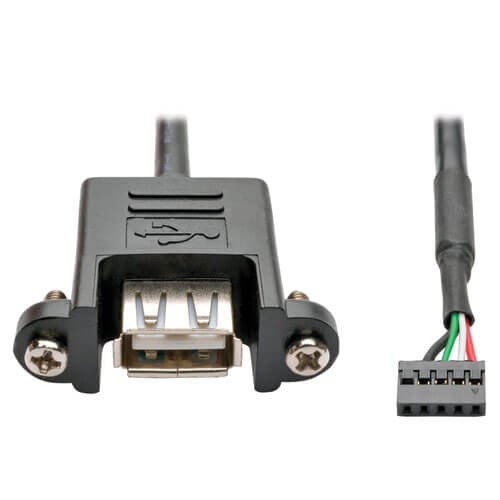 Tripp-Lite U024-003-5P-PM 3Ft USB 2.0 Panel Mount Cable