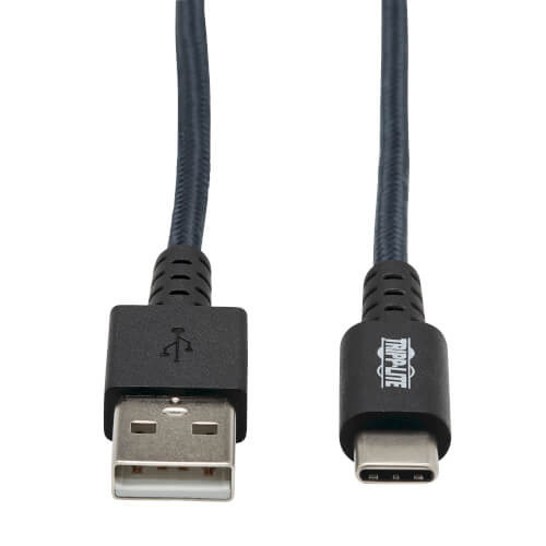 Tripp-Lite U038-010-GY-MAX 10Ft Heavy Duty USB-A to USB C Charging Sync Cable