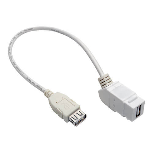 Tripp-Lite U060-001-KPA-WH USB 2.0 Panel Mount Coupler Cable Keystone Jack