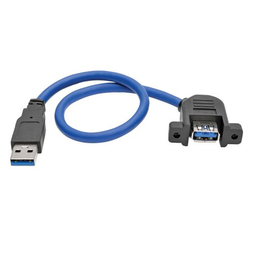 Tripp-Lite U324-001-APM 1Ft USB 3.0 Superspeed Panel Mount Type-A Extension Cable
