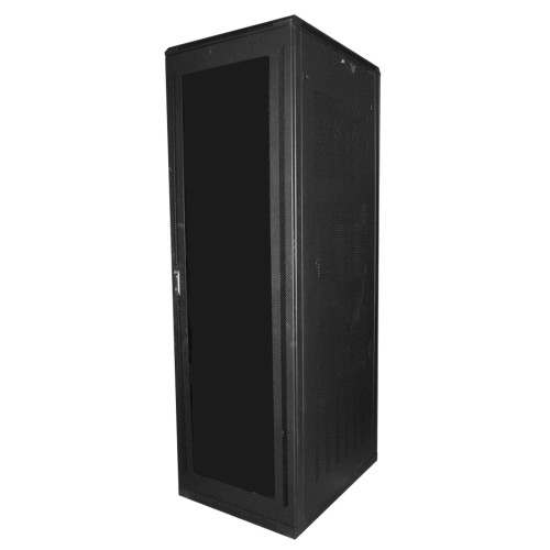 Quest FE4319-45-02 7Ft Floor Enclosure, Acrylic Door, 27"W X 34"D, 45U, Black