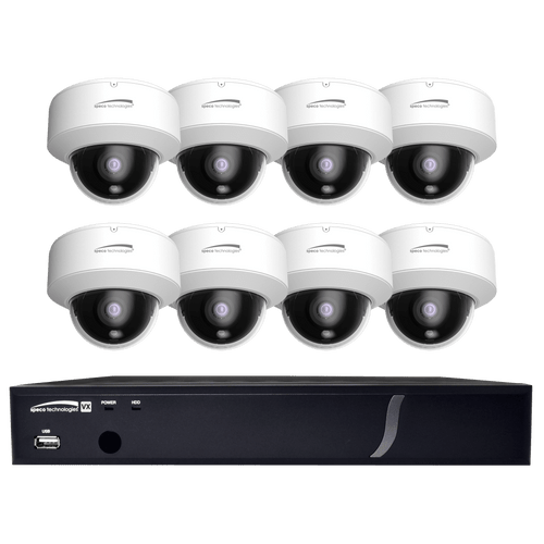 Speco ZIPT88D2 8CH HD-TVI DVR, 1080p, 120fps, 2TB w/ 8 Outdoor IR Dome Cameras 2.8mm lens, White