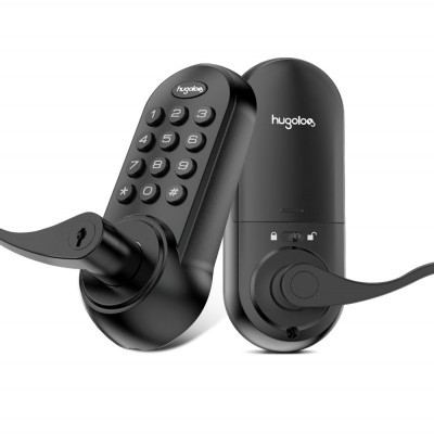 LTS HU02-BLK Hugolog Electronic Deadbolt Lock with Handle (Black)