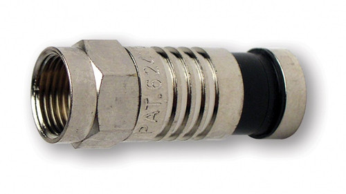 Platinum Tools 28006J F RG6 Compression Connector, Nickel Plated, Jar of 75