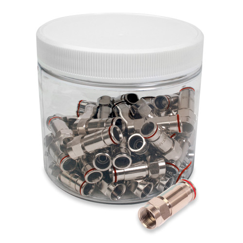Quest COM-1359-50J 75 Ohm RG59 F (M) Compression Connector, Jar of 50