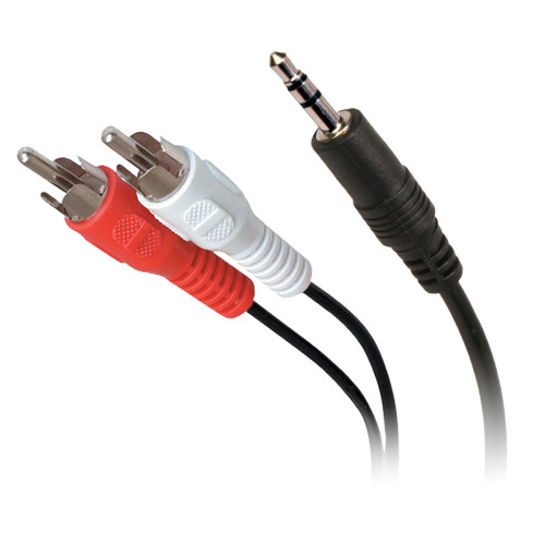 Quest VCA-7312 12Ft Dual RCA (M) to 3.5 Stereo (M) Adapter Cable