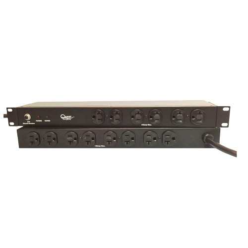 Quest HPS-E14 19" 14-Outlet Horizontal 19" Rack-Mount Surge Strip