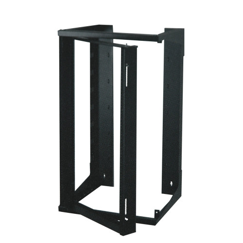 Quest SR1935-20-02 20U Black 3Ft Swing-Out Open Frame Wall Rack