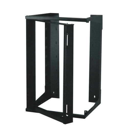 Quest SR1935-20-02D 20U Black 3Ft Swing-Out Open Frame Wall Rack