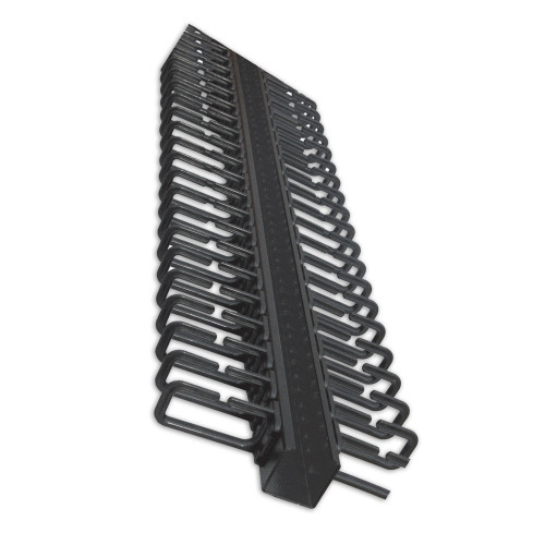 Quest VC-06-050 6Ft Vertical Cable Manager, 4" Rings, 50 Cables Per Side, Black