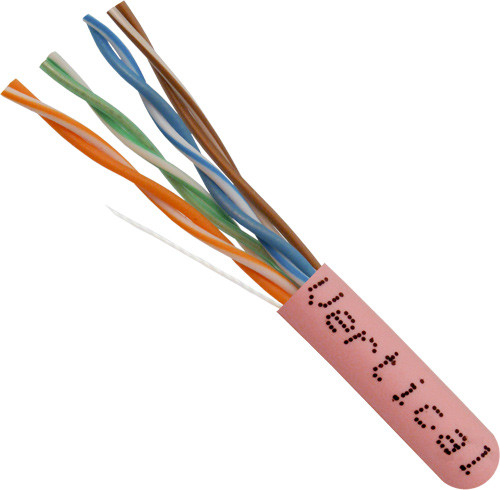 Vertical Cable 151-102/BL Category-5E, 24AWG, UTP, 8C Solid Bare Copper, 350MHz, Riser Rated, PVC Jacket, Pink, 1000ft. Pull Box