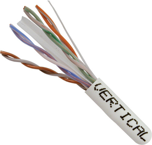 Vertical Cable 161-109/WH Category-6, 23AWG, UTP, 8C Solid Bare Copper, 550MHz, Riser Rated, PVC Jacket 1000ft. White