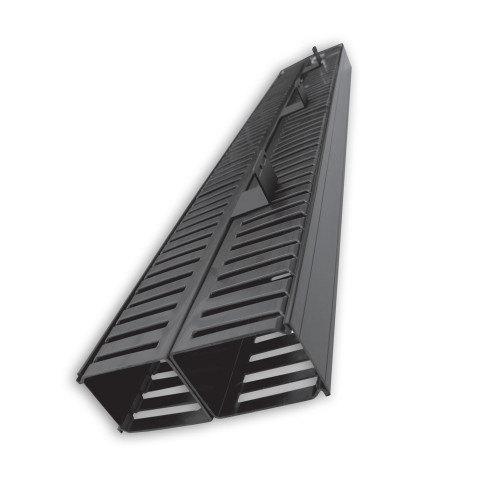 Quest VF-04-100 4Ft Floor Encl Vertical Cable Mgr, Duct W/Cover, 50 Cables Per Side, Black