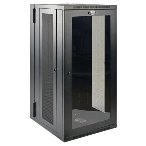 Tripp-Lite SRW26USG SmartRack 26U Low-Profile Switch-Depth Wall-Mount Rack Enclosure Cabinet with Clear Acrylic Window, Hinged Back