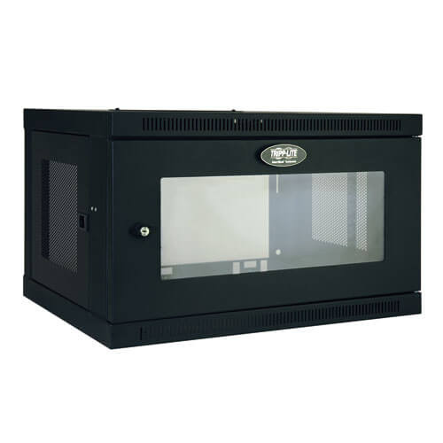 Tripp-Lite SRW6UG SmartRack 6U Low-Profile Switch-Depth Wall-Mount Rack Enclosure Cabinet with Clear Acrylic Window