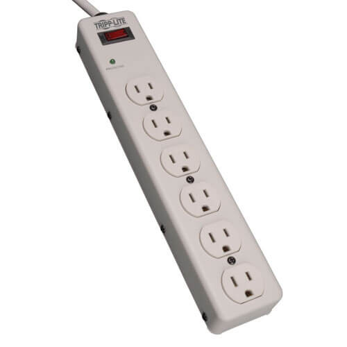 Tripp-Lite TLM606HJ Protect It! 6-Outlet Surge Protector, 6-ft cord, 1340 Joules, Diagnostic LED