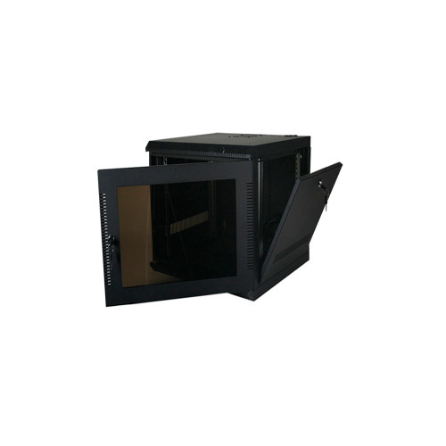 Quest WM2019-09-02 9U Black Front/Side Access Wall Enclosure