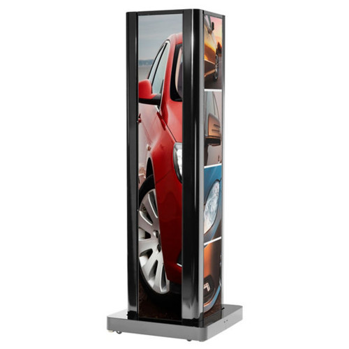 Peerless KIP586-4LG-S Four-Sided Ultra Stretch Portrait Kiosk for the LG Ultra Stretch Signage 86BH5C Displays - Silver