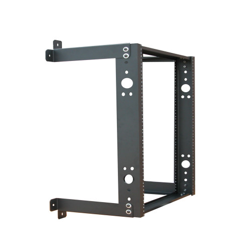 Quest WR1928-16-02 16U Black 3Ft Open Frame Wall Rack