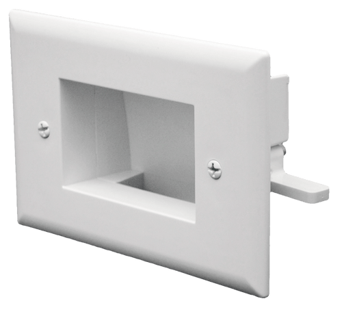 DataComm 45-0008-WH Easy Mount Recessed Low Voltage Cable Plate, White