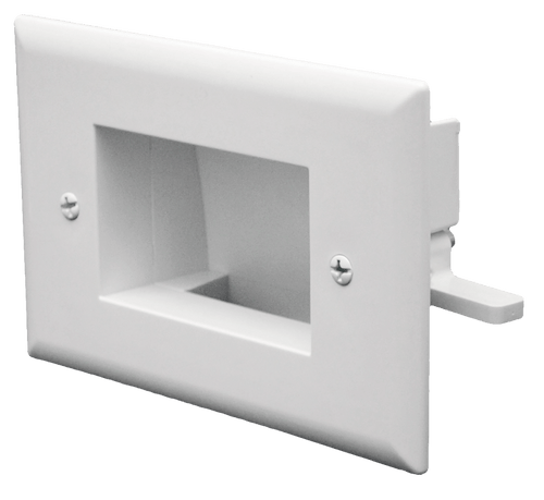 DataComm 45-0009-LA Easy Mount Recessed Low Voltage Cable Plate (Slim Fit), Lite Almond