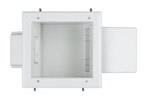 DataComm 45-0052-WH Expandable Media Box w/ 20 Amp/125 Volt Duplex Receptacle, Steel Outlet Box, ETL US & CAN