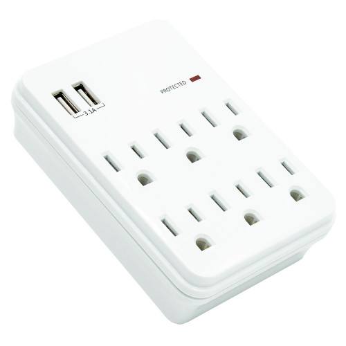 Metra AV AS-P-6WTU White AC & USB Power Wall Tap