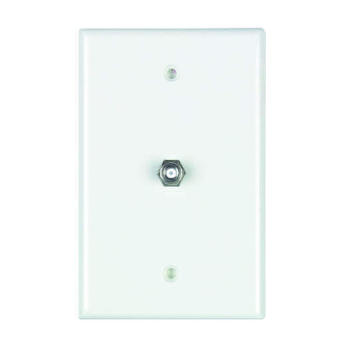 DataComm 30-2025 Coax Wall Plate, Mid-Size, Lite Almond Plate