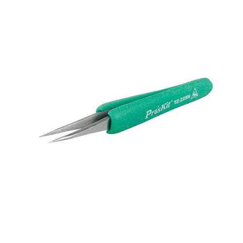 Pro'sKit TZ-225N Tweezer, ESD-Safe, Soft-Grip, Super Fine Tip