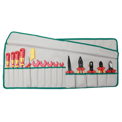 Pro'sKit PK-2813M 15Pc 1000V Insulated Metric Roll Tool Kit