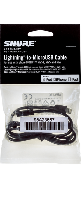 Shure AMV-LTG 1M Micro-B to Lightning Accessory Cable