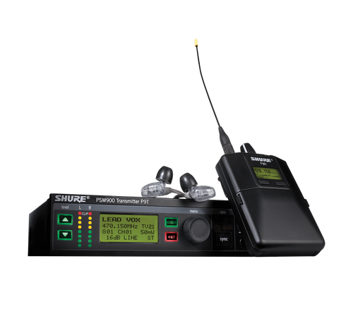 Shure P9TRA+425CL-G6 Shure PSM 900 Personal Monitor System with Rackmountable Transmitter, Rechargeable Bodypack Receiver and SE425 Earphones