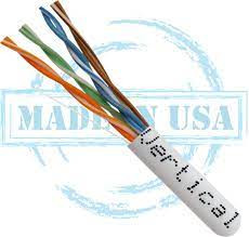 Vertical Cable 166-258/P/WH Cat6 Plenum 23AWG UTP 4 Pair Solid Bare Copper 550MHz 1000ft Pull Box White