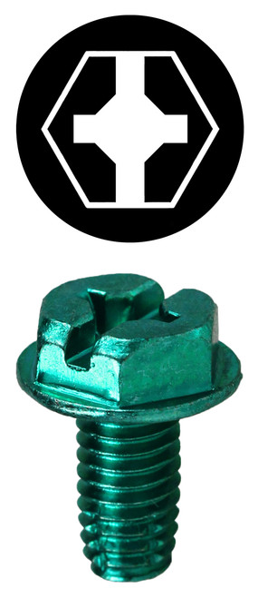 L.H. Dottie 1032TCTP #10-32 x 3/8'' Hex Head Phillips Ground Screw w/ Thread Cutting Point (Tuff Pack)